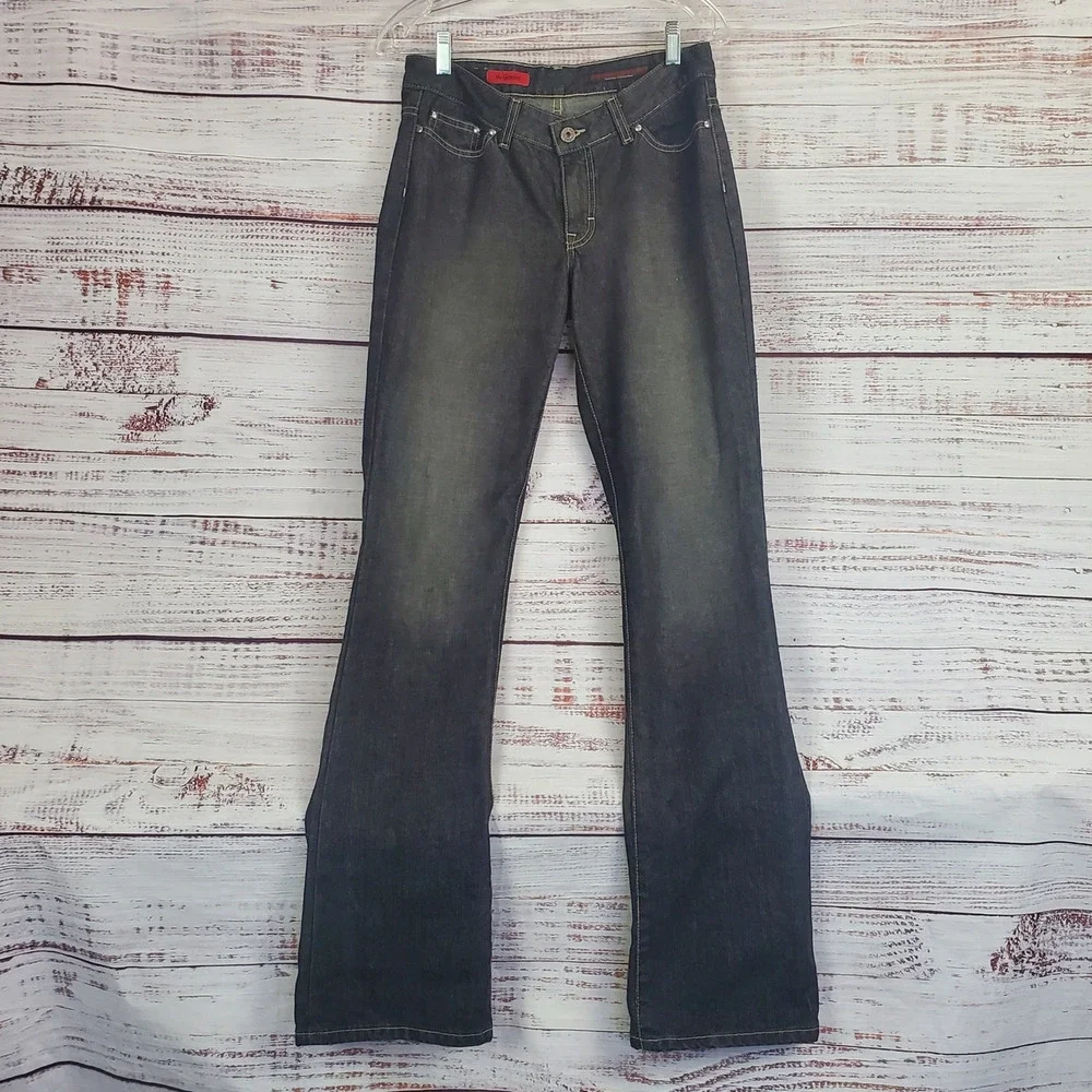 AG Adriano Goldschmied Black Jeans Sz 28 The Gemini Straight Y2K Low Rise Retro